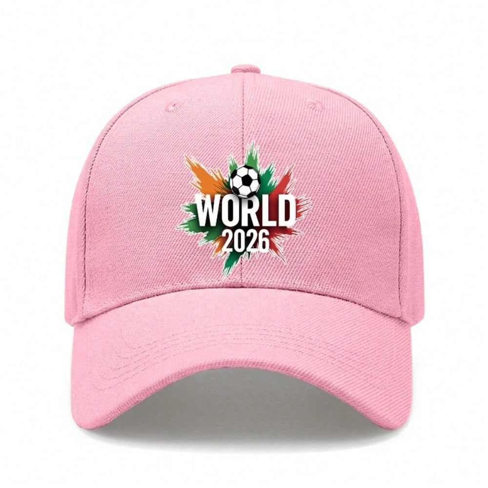 [Sporty Baseball Cap] 2026 World Cup Theme Print Unisex Adjustable Breathable Lightweight Polyester Sun Protection Casual Outdoor Sports Baseball Hat