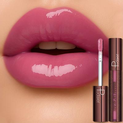 Rossetto Idratante, Impermeabile e Resistente al Sudore, Crea un Look Naturale, Lucidalabbra Specchiato a Lunga Tenuta e Facile da Applicare