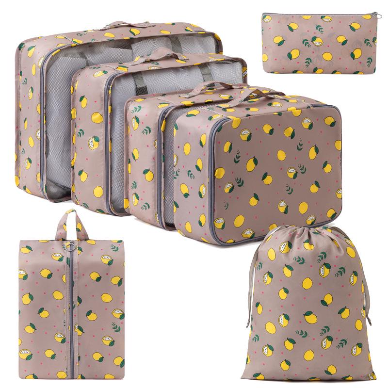 Eight-Piece Waterproof Travel Storage Bag Set for Business Trips - Large Capacity