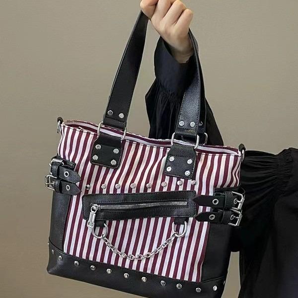 Women's Fashion Niche Rivet Shoulder Tote Bag