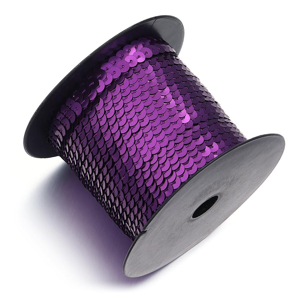 100 Yards/Roll Bright Sequins Shiny Color Round Flat Paillettes Strings For Party Decor DIY Crafts Clothing Sewing Accessories