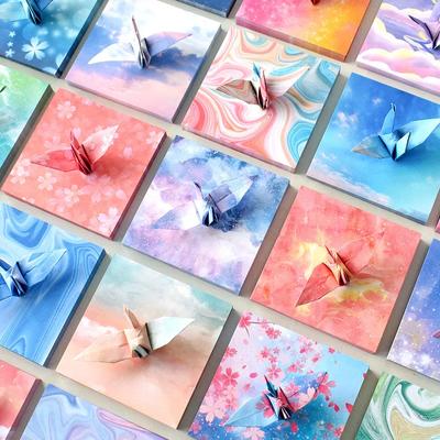 400pcs Papier Origami Ciel Étoilé Coloré Carré Galaxie Espace Extérieur Papier Plié Enfants DIY Fait Main Origami Cadeau Décorations