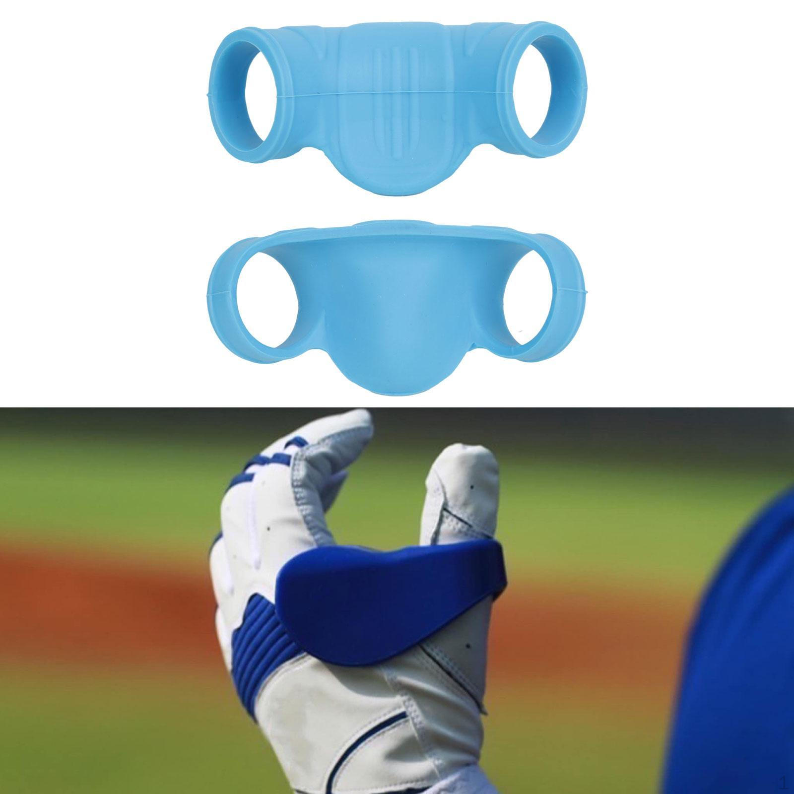 

2 штуки Защита большого пальца для бейсбола Силикон Профессиональная тренировка отбивающего Софтбол синий