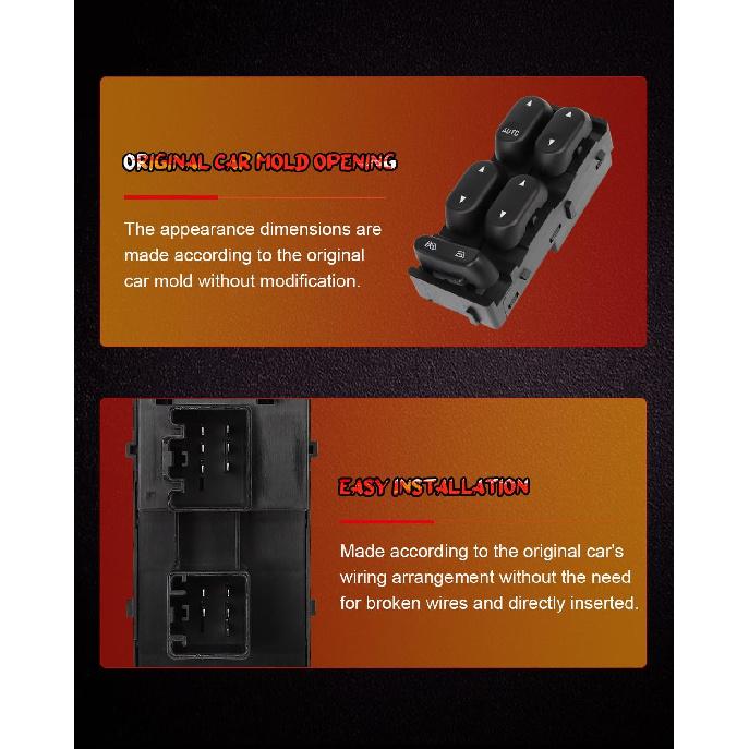 CCIYU Master Power Window Switch 4L2Z-14529-AAA Front Left Driver Side Window Control Switch Fit 2004-2005 for Ford Explorer 2004-2005 for Ford