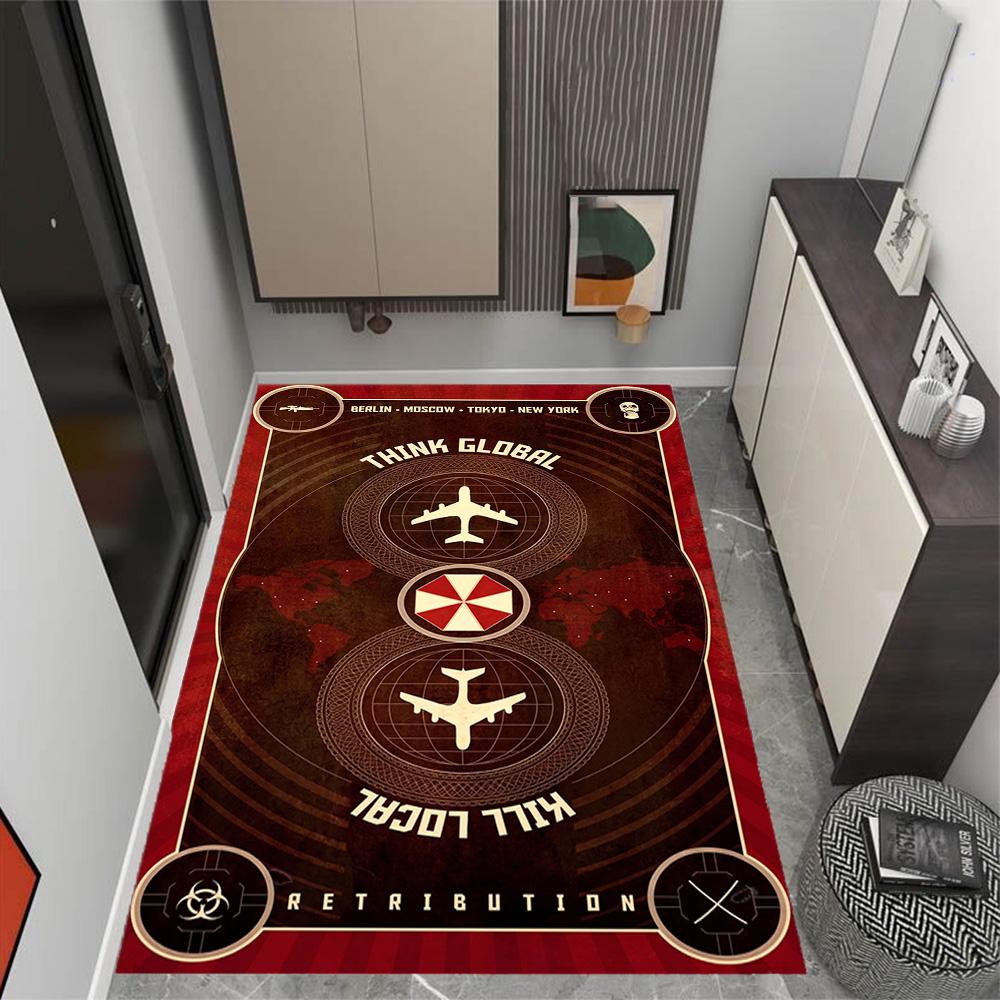 Resident Evil: Regenschirm Horror Teppich Design für Studentenwohnheim Küche Spielzimmer Balkon Rutschfester Teppich Büros Dekorieren Geschenk für Festivals