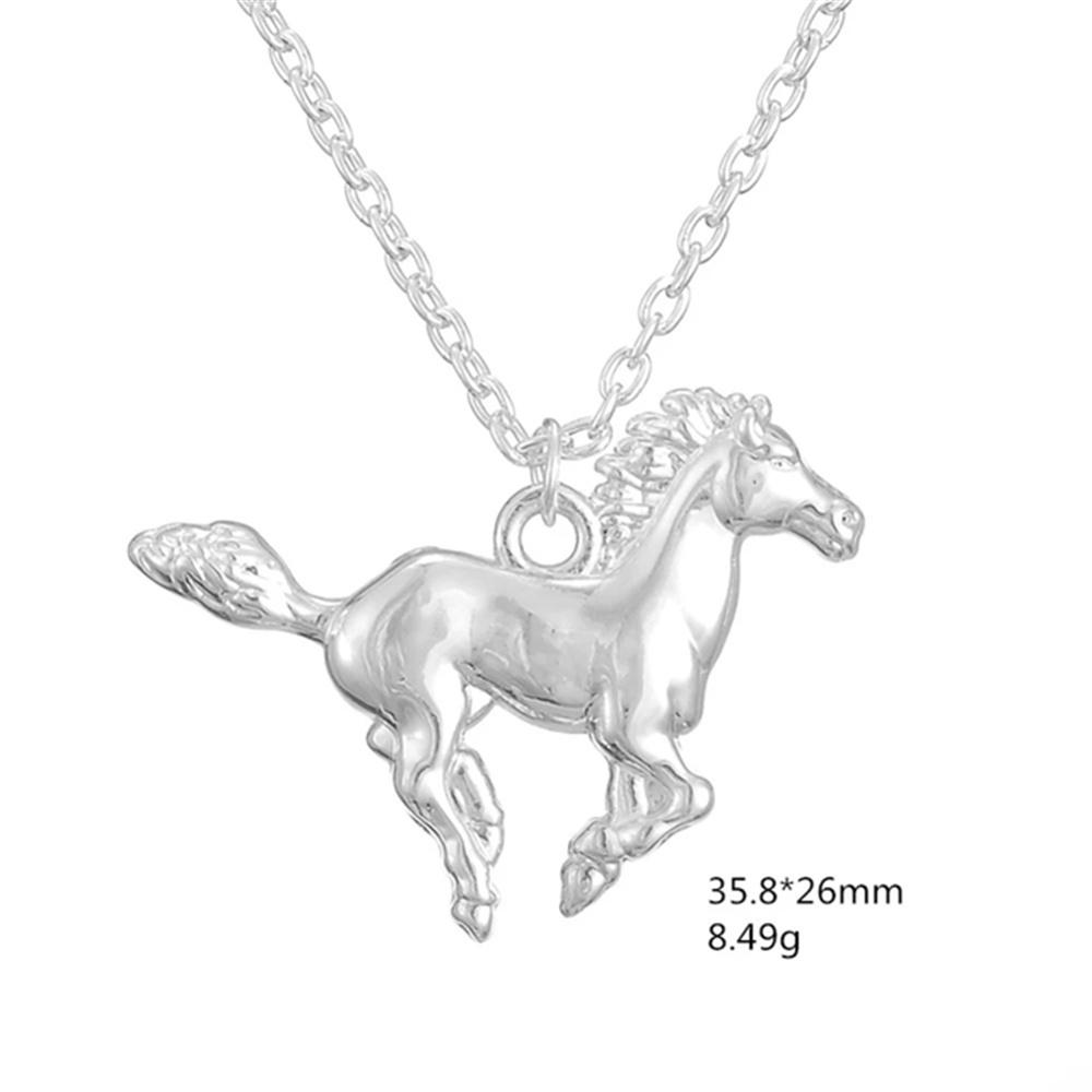 My Shape Fashion Horse Pendant Necklace for Men Women Horse Jewelry Silver Color Animal Chain for Birthday Gifts Horse Lover