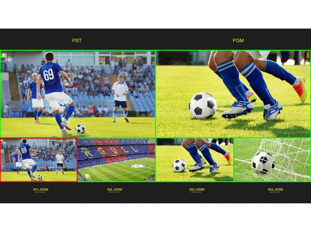 FEELWORLD L2 PLUS Multi-Camera Video Switcher with Chroma Key Control and PTZ Camera USB Direct.