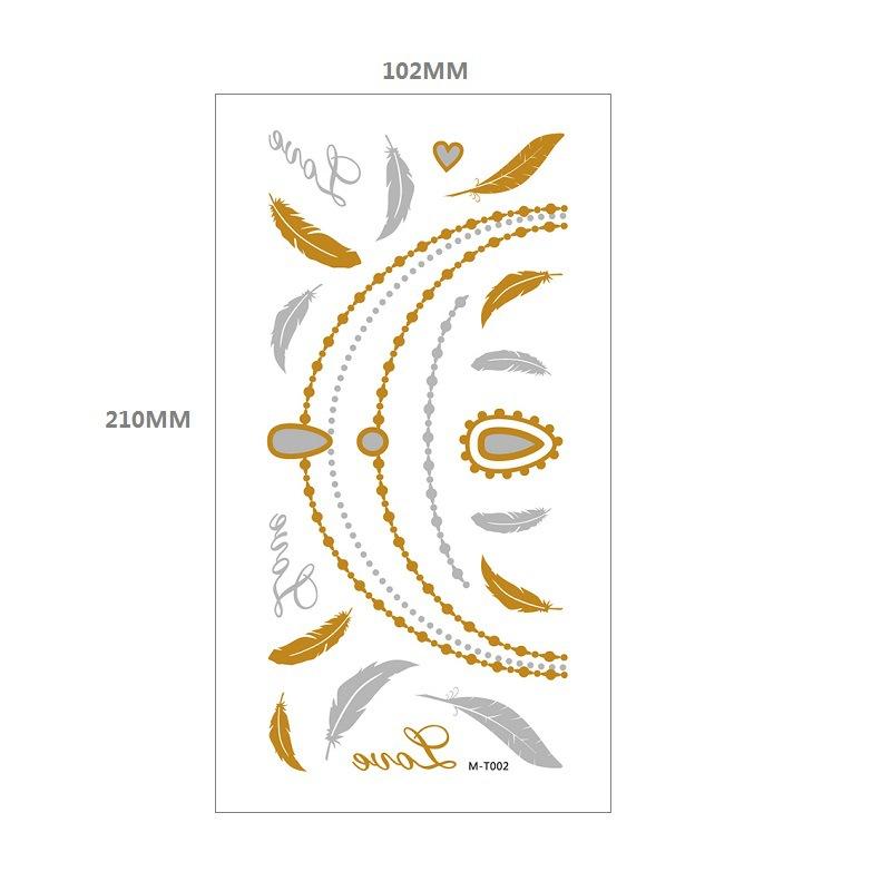 Bronzing Tattoo Sticker Water Transfer Mt Metal Waterproof Tattoo Sticker Party Party Amazon Wind Tattoo