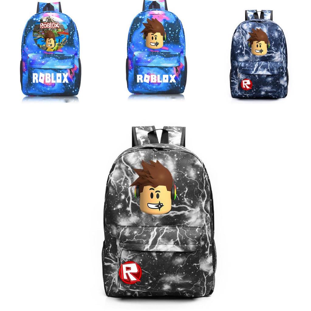 Roblox Pattern Kids Schoolbag Backpack With Starry Background And Large Capacity