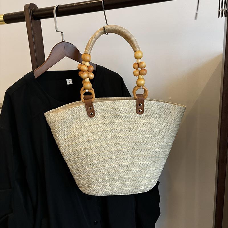 Versatile Simple Shoulder Straw Bag New Large-capacity Woven Bag Tote Bag Women's Seaside Vacation Beach Bag