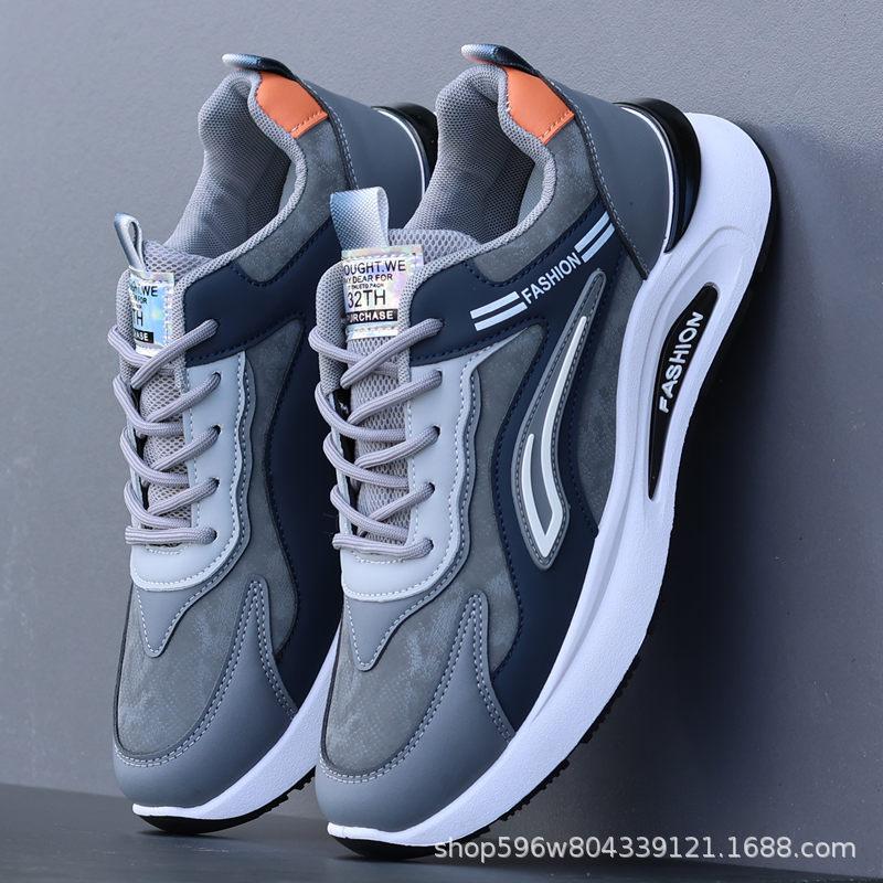 Men's Shoes Autumn and Winter New Leather Waterproof Sports Shoes Trendy Casual Shoes Versatile Non-slip Wear-resistant Deodorant Running Shoes