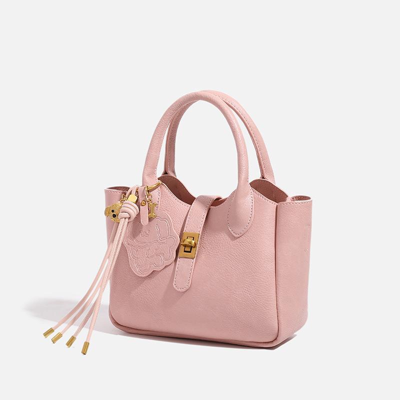Lychee Korn Bøtteveske Dame Vår Limited Søt og Nydelig Håndveske High-grade Følelse Enkelt Skulder Crossbody Veske