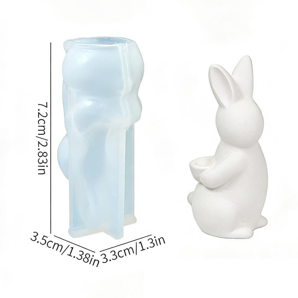 

Bunny Silicone Mold Scented Candle Casting Mould Easter Silicone Molds For Spring Holiday Party Birthday Bookshelf Dinner Table белый