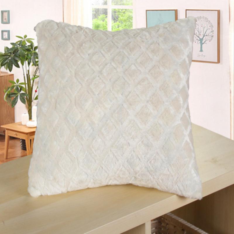 43x43cm Weiche Plüsch Quadratische Kissenhülle Uni Farbe Dekoration für Zuhause Wohnzimmer Sofa Stuhl Sitz