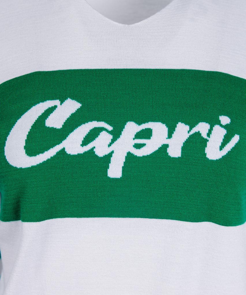 CREVE9 Capri Loose Fit Short Sleeve Knit Wh