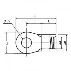 Nichifu R22-6S Round Crimp Terminals for Copper Wire, 100 Pieces