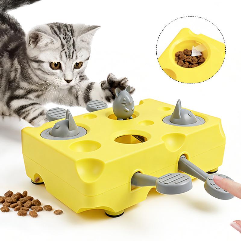 Interactive Cheese-Themed Cat Toy Dispenser