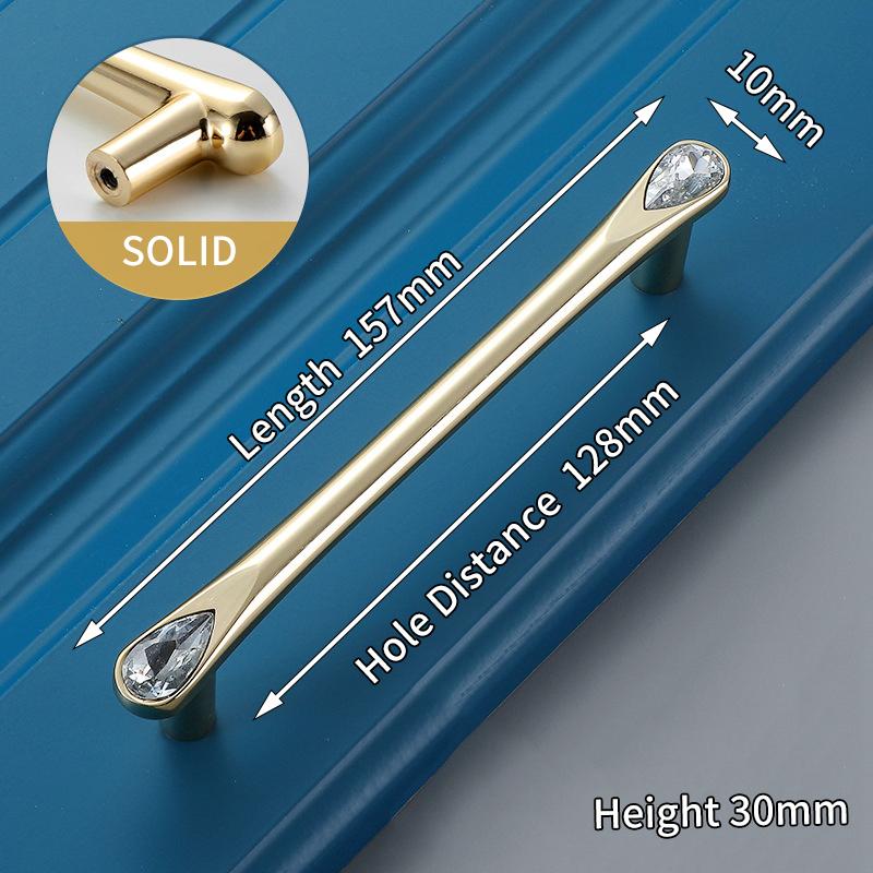 KAK Crystal Gold Cabinet Knobs and Handles Gold Shoebox Closet Door Drawer Knobs Wardrobe Pulls Pullers with Screws Hardware