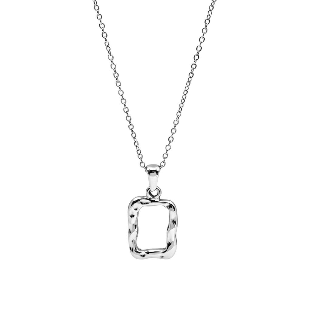 18K Gold Square Pendant Necklace - Trendy Titanium Stainless Steel Design