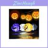 Timelessly Designed Led Paper Pumpkin Lantern With Spider And Bat For Perfect Halloween Decoration