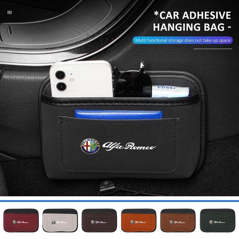 Self Adhesive Car Side Door Storage Pocket Sticky Organizer Bag For Alfa Romeo Giulietta GT 159 147 156 Mito Brera Giulia Spider kjn456