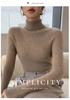 Women's Slim-Fit High-Neck Seamless Wool Base Layer Shirt, Autumn/Winter, Ruched Neck, Knitted Sweater.