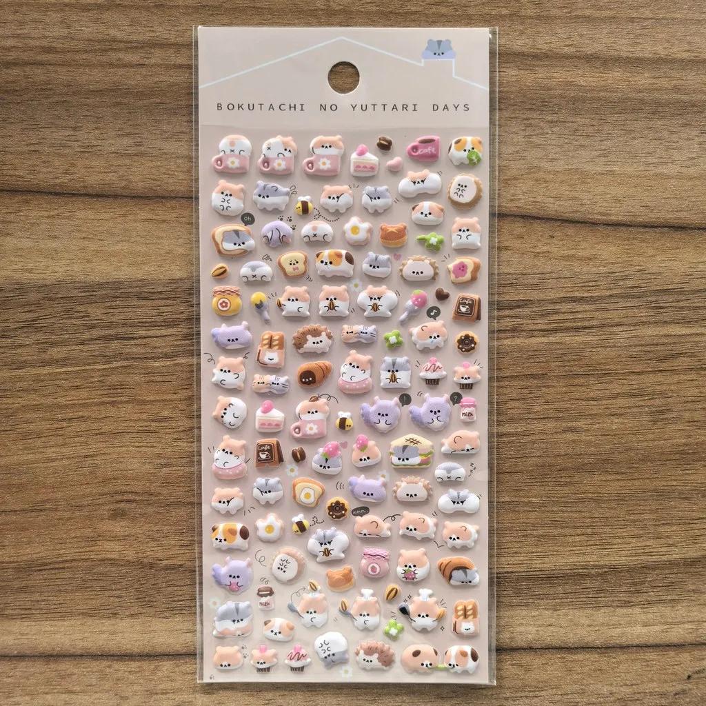 3D Japanese Cartoon Animal Stereo Stickers (6 Pieces) Kids' Reward Decals for DIY Craft Decoration BulingBulingStickers Store