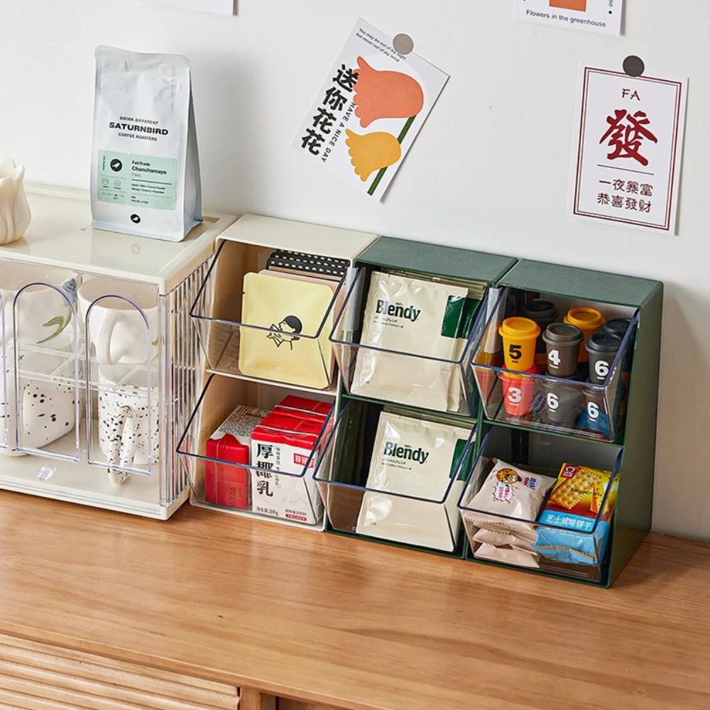 1 Teebeutel Desktop-Aufbewahrungsbox Acryl Transparente Desktop-Stiftebox Büro Bücherregal Aufbewahrungsbox Multifunktional Staubdicht Lagerung