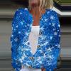 Women's Fashion Printed Long Sleeve Knitted Cardigan Button Down Jacket