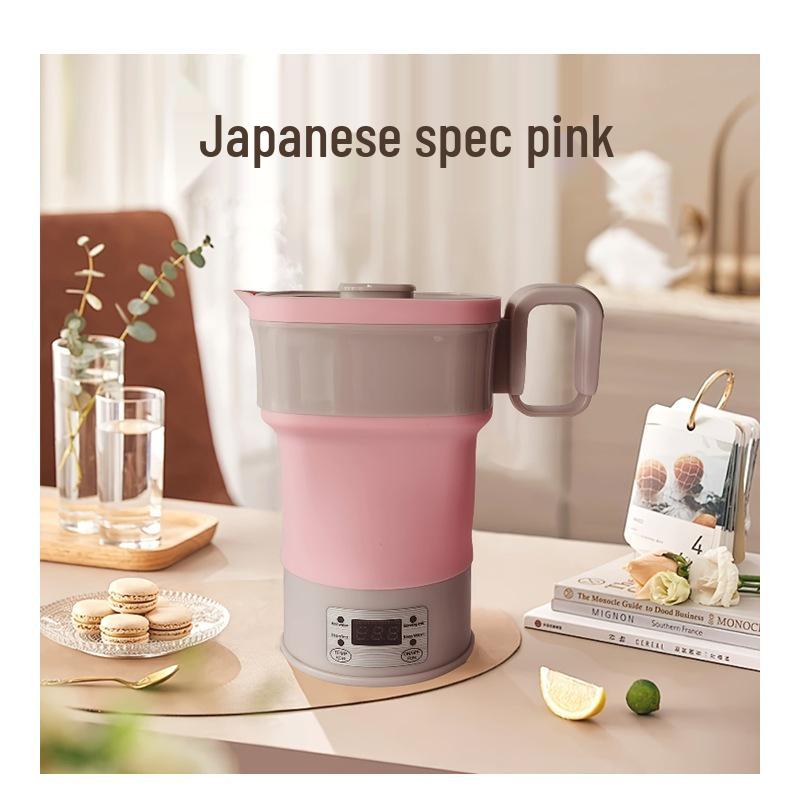 Portable Folding Silicone Electric Kettle with Touch Control and Global Voltage Adapter (110V-220V)
