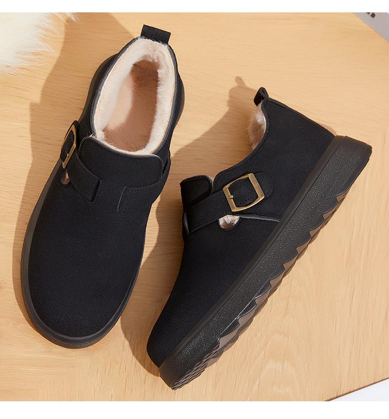 Women's Versatile Winter Ankle Boots, Fleece-Lined & Thickened, Comfortable Cotton Snow Boots, Cold-Proof Fashion Footwear