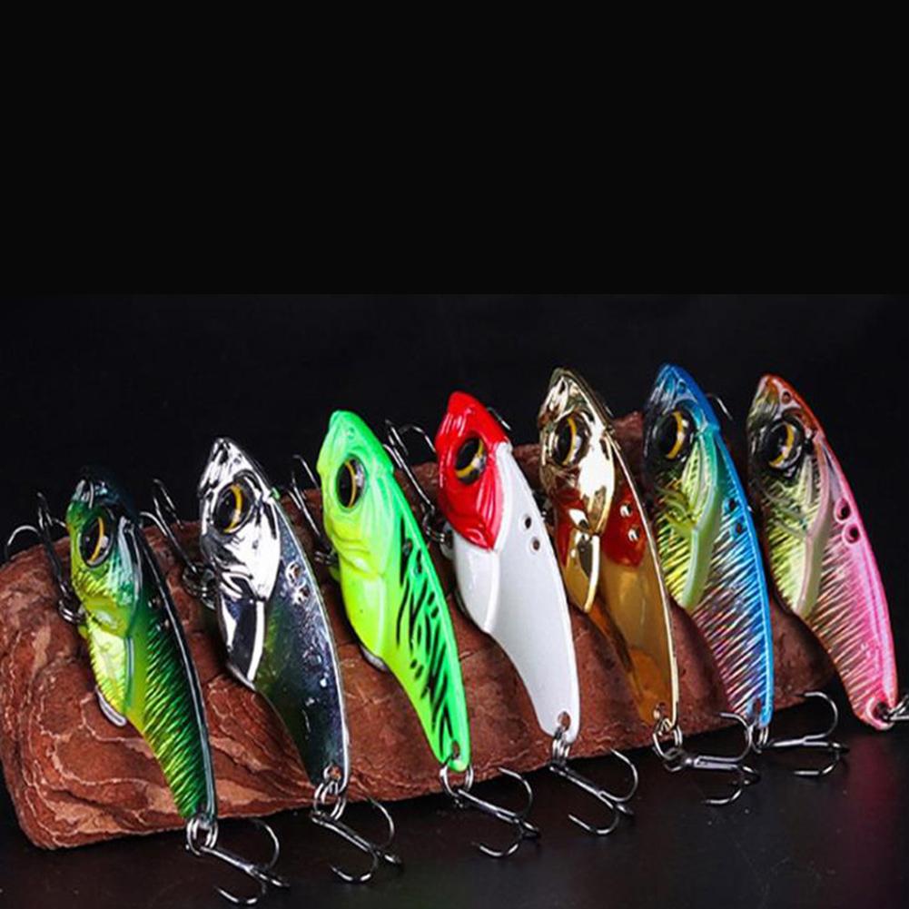 High Simulation Lure Zinc Alloy Sinking Lure Bait 7g/14g For Sea Bass Sequined Bionic Bait With 2 Treble Hook For Bass Panfish
