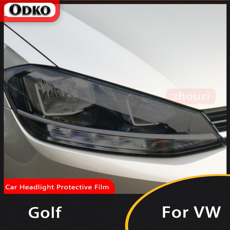 Car Headlight Protective Film For Volkswagen VW Golf 7 8 MK7 12-19 20- Car Tint Black Film Taillight Transparent TPU Sticker