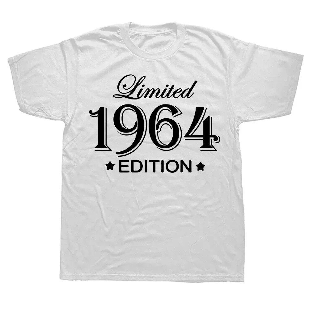 2024 Unisex Women Birthday Anniversary T-shirts 1964 60 Years Old Limited Edition Vintage Cotton T Shirt Gift Short Sleeve Tee Tops