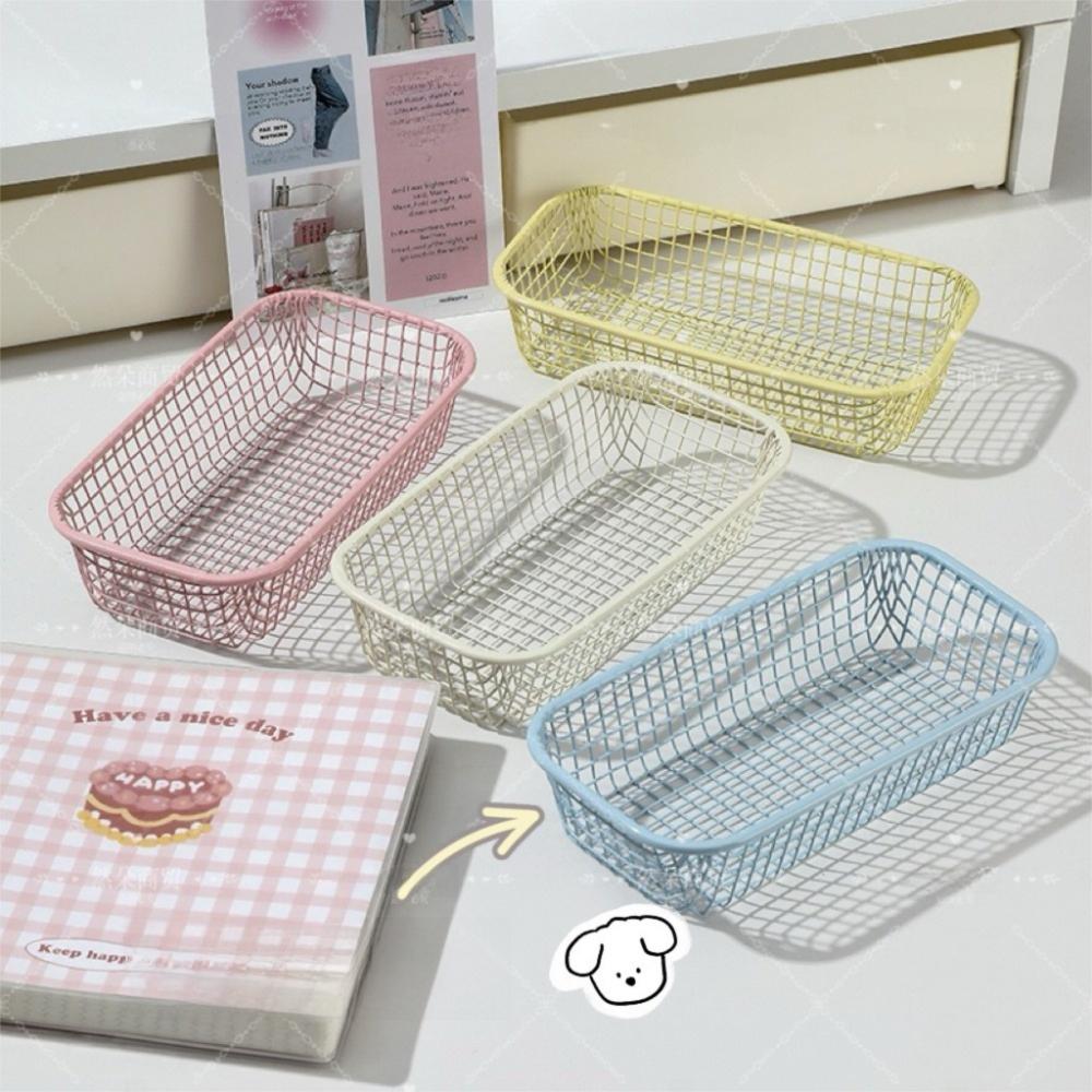 Metal Organizer Basket Mini Make Up Sorting Holder New Storage Basket Office Stationery