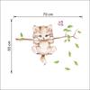 Lovely Kitten on Tree Branch Αυτοκόλλητα τοίχου Σπίτι Diy Cartoon Cat Animals Τοιχογραφία Παιδικό Δωμάτιο PVC Αυτοκόλλητα