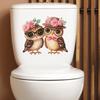 Valentine's Day Cartoon Couple Owl Bathroom Toilet Home Beautification Stickers