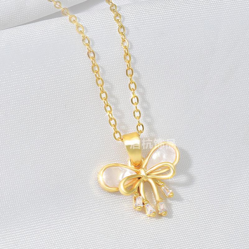 

Ожерелье-бант Легкая роскошь Простое Высокий класс Женская цепочка на ключицу