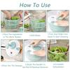 Large Salad Spinner 5L Manual Lettuce Dryer with Brake Button Vegetable Fruit Washer for Kitchen Prep Quick Wash Spin Drain Greens in One Bowl Blue