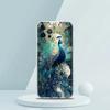 Soft TPU Transparent Phone Case Cover for iPhone 16 15 14 13 12 11 Pro Max XR 8 7 Plus XR Shell Animal Cute Peacock Pattern Bags