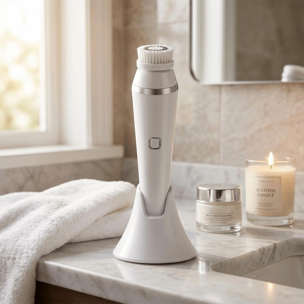 4 Replaceable Brush Heads Electric Facial Cleansing Brush USB Recharge Face Scrubber Oil Control