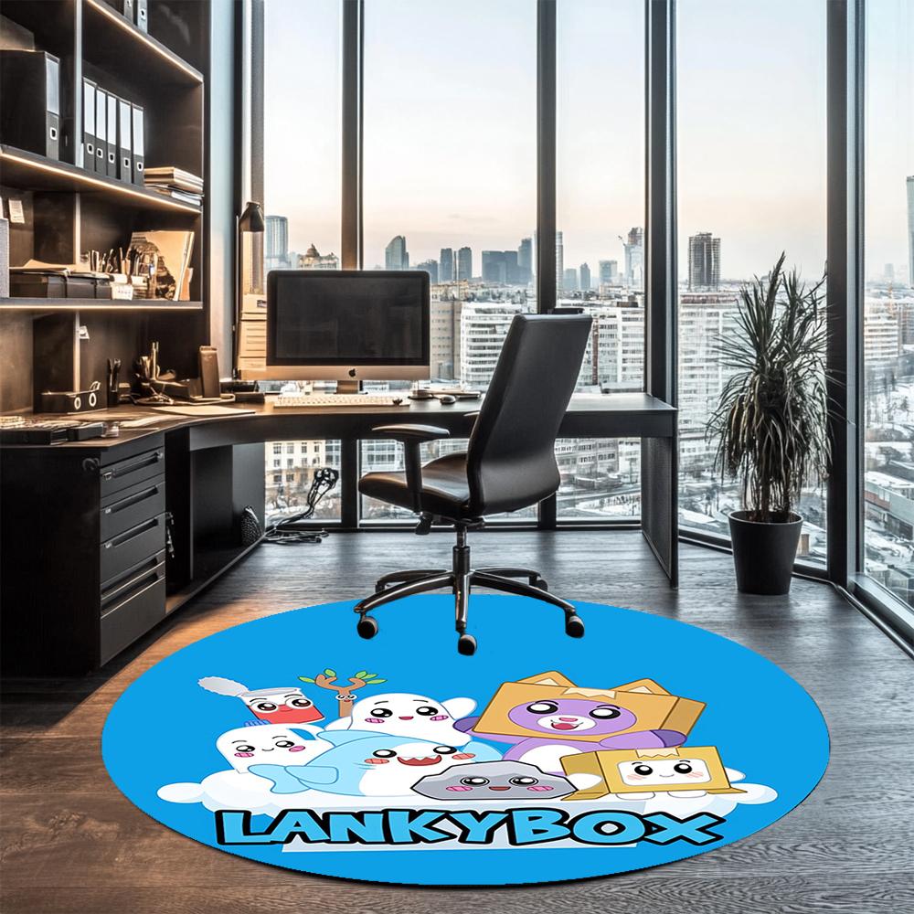 LankyBox Bedruckter Runder Teppich Teppichboden Stuhlteppich Bereichsteppich Eingang Fußmatten, für Bürostuhl Wohnzimmer Schlafzimmer Küchenraum.