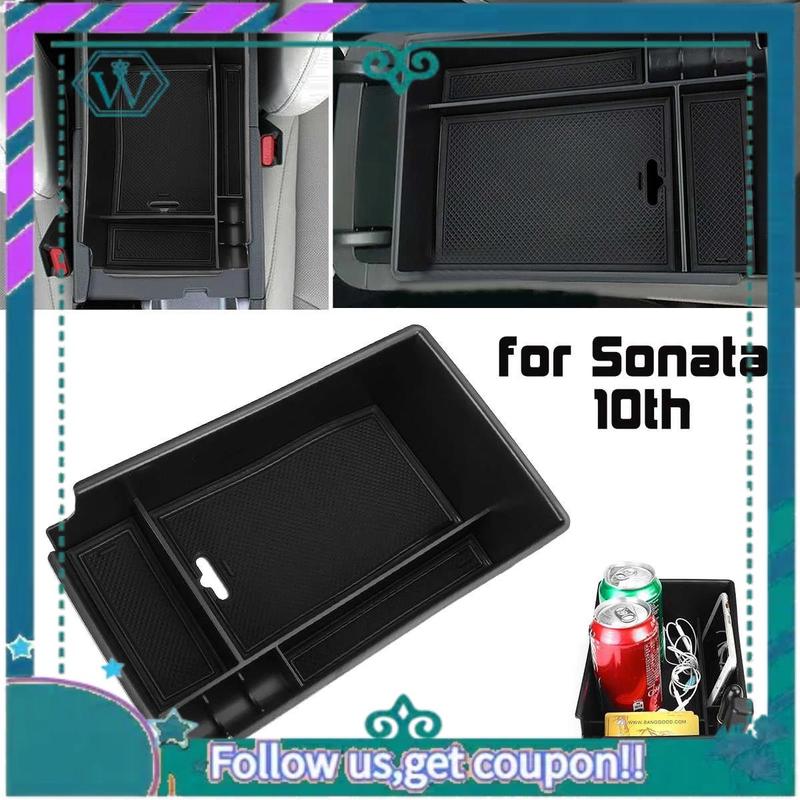AA92-Car Central Armrest Storage Box Center Console Organizer Tray Storage Box Holder For Hyundai Sonata DN8 10Th