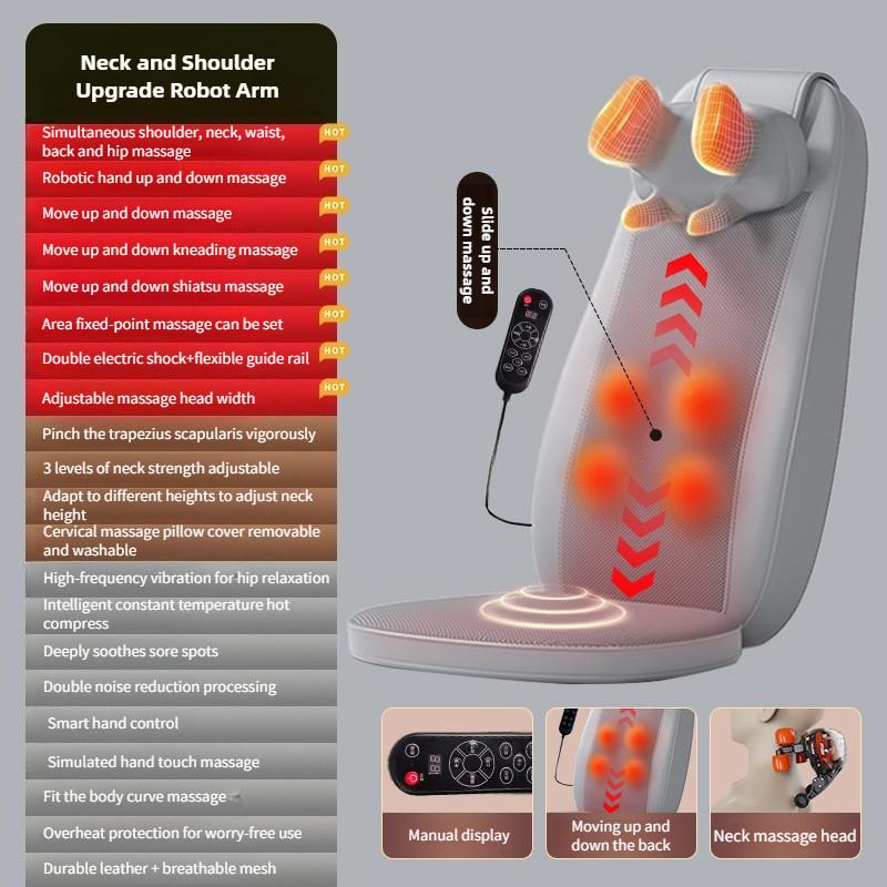 Vibration Heating Shoulder Neck Massager Trapezius Muscle Massager Multi Functional Waist Back Massage Cushion