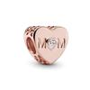 Plated Rose Gold Sparkling Pink Air Balloon & Levelled Heart Charm Bead Fit Original Sier Bracelet DIY Jewelry