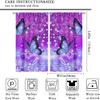 Dream Butterfly Curtain Purple Theme Window Curtain Spring Purple Half Curtain, Girls Room Personality Decorated Beautiful Purple Butterfly Curtain,