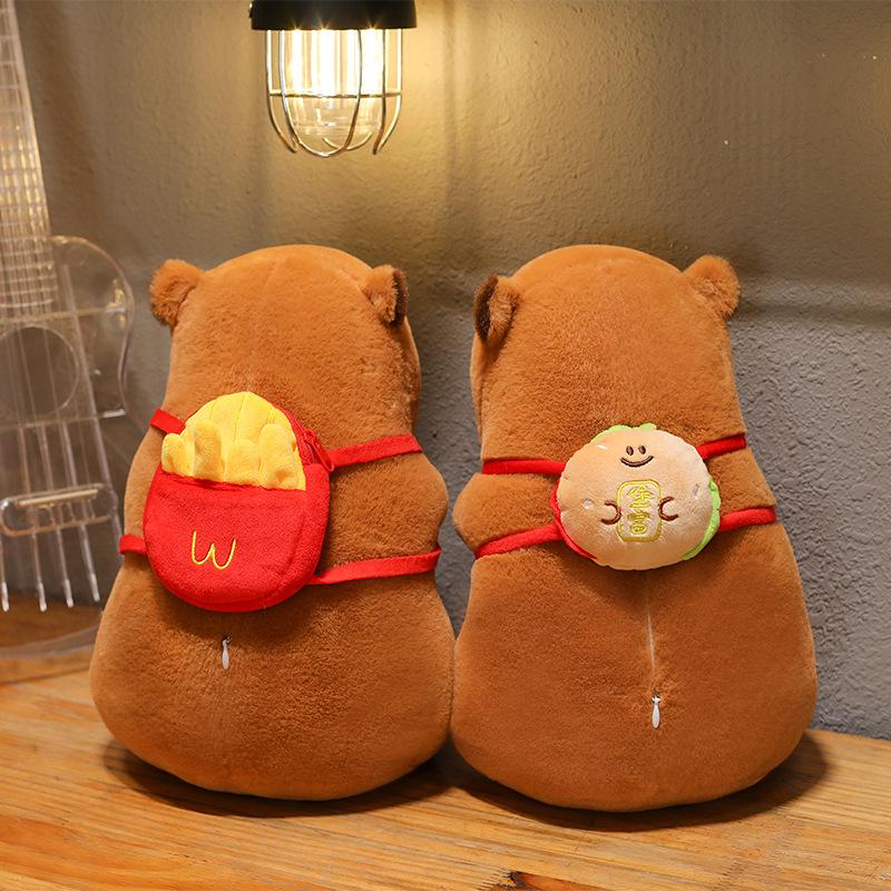 New Fun Kapibara Doll Fries Backpack Capybara Doll Doll Plush Toy Girl Birthday Gift