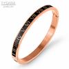 Vintage Roman Letter Bangles & Bracelets for Women Black Gold Numeral Color Charm Cuff Bangles Stainless Steel Jewelry