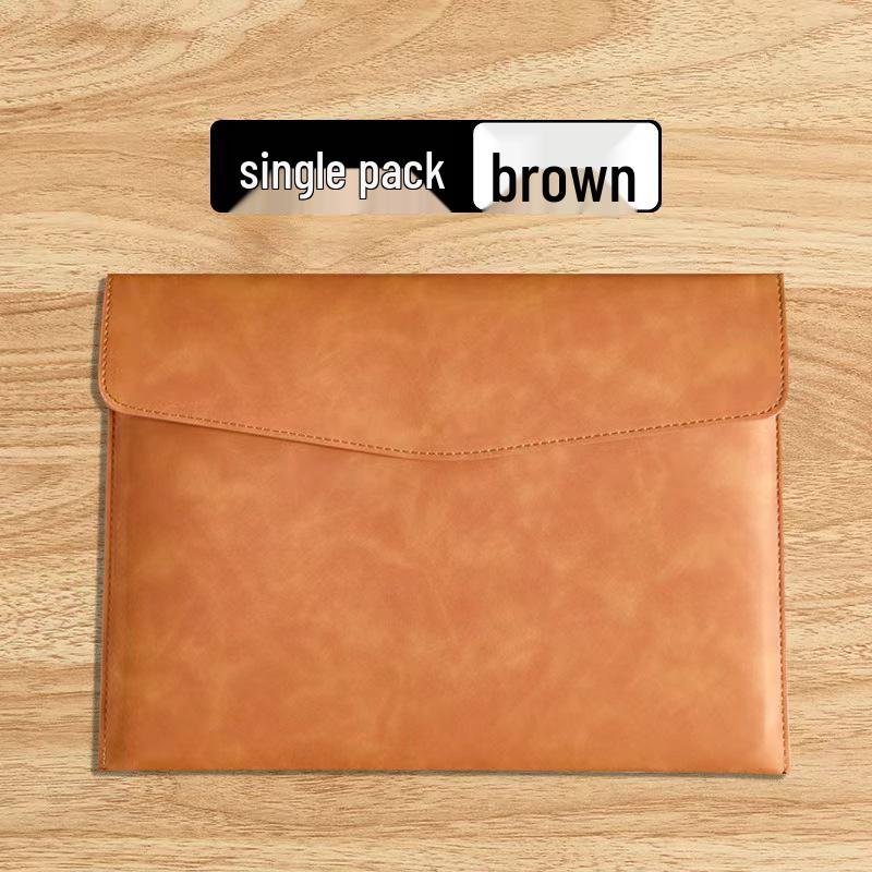 A4 Leather Document Briefcase: Minimalist, Retro, Waterproof, Large Capacity, Single Layer Business Bag