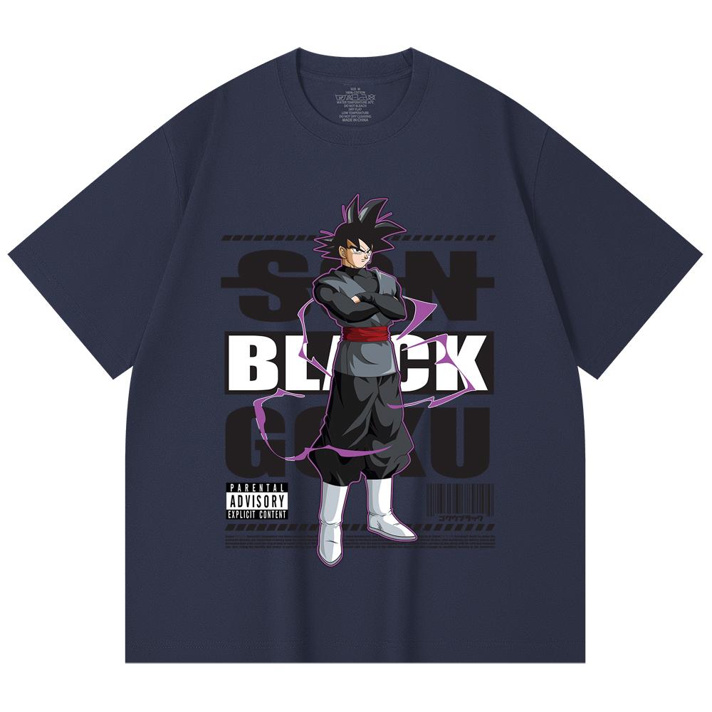 230 Gsm 100% Cotton Dragon Ball V16 Black Goku Print Unisex Heavy Cotton T Shirt